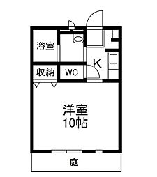 ヴィラ・司 1Kの間取図画像