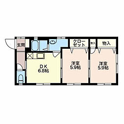 サンパティーテラ 1LDKの間取図画像