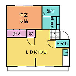 サンシティ・天王町C 1LDKの間取図画像