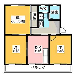 スカイハイツ 3DKの間取図画像