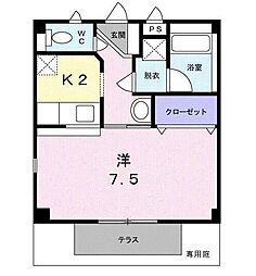 メゾンフリーデ ワンルームの間取図画像
