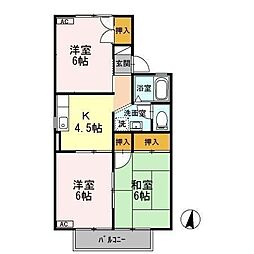 レジデンス464B 3Kの間取図画像