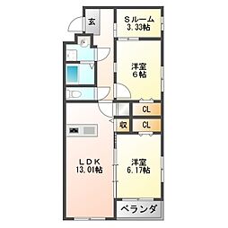 IBB8 2SLDKの間取図画像