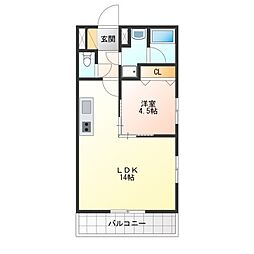 サンパティーク1 1LDKの間取図画像