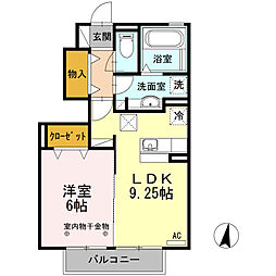 ペブルコート 1LDKの間取図画像