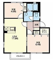 プランドールSB 2LDKの間取図画像