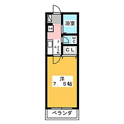 リベルテ 1Kの間取図画像