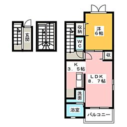 ベルユニヴェール 1LDKの間取図画像