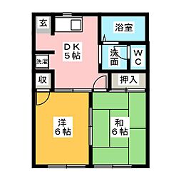 ルミエールA 2Kの間取図画像
