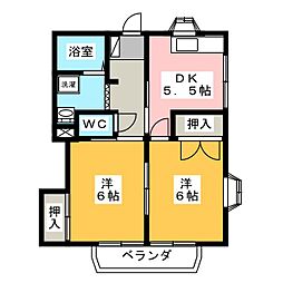 メゾンK5 2DKの間取図画像