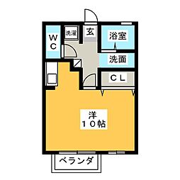 メゾン・ド・ベガ ワンルームの間取図画像
