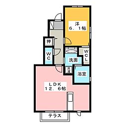 ゼニス 1LDKの間取図画像