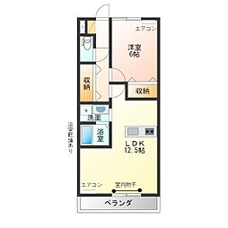 エトワールB 1LDKの間取図画像