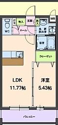 スペースオーダー 1LDKの間取図画像
