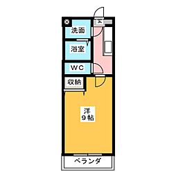 エコパビュー 1Kの間取図画像
