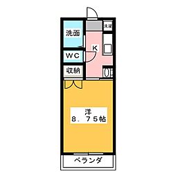 ウィンA 1Kの間取図画像