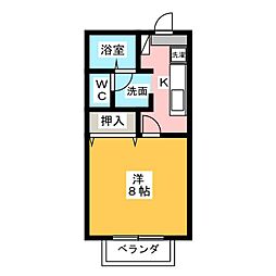 メゾン・ド・ブランA 1Kの間取図画像