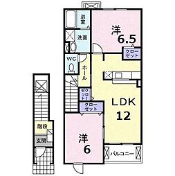フィオーレWAKOH・S 2LDKの間取図画像