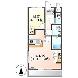 オリエンタルハイツ 1LDKの間取図画像