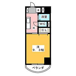 シャトーボナール 1Kの間取図画像
