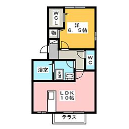LunaA 1LDKの間取図画像