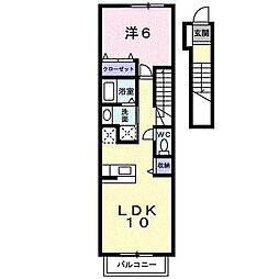 ルーナ2 1LDKの間取図画像