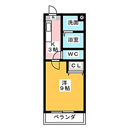 高御所ロイヤルマンション 1Kの間取図画像