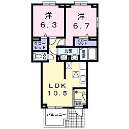 ヴィラ・サウス 2LDKの間取図画像