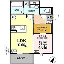 D-Hills矢崎町 1LDKの間取図画像