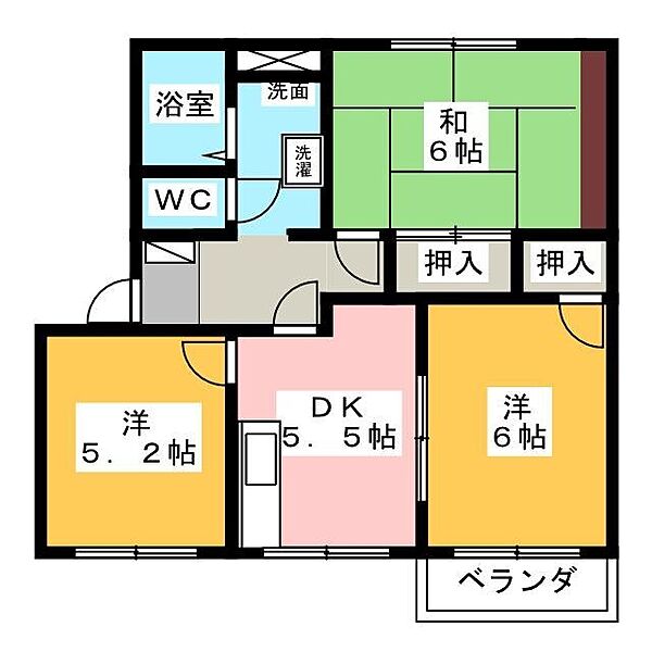 コーポトマトＢ ｜静岡県富士市石坂(賃貸アパート3DK・1階・51.25㎡)の写真 その2