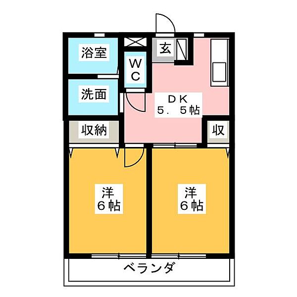 エンゼル ｜静岡県富士市松岡(賃貸アパート2DK・2階・40.33㎡)の写真 その2
