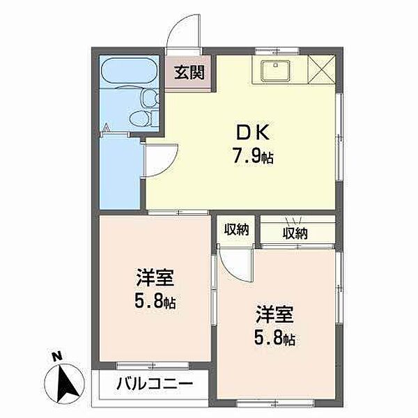 ハイネス吉原 405｜静岡県富士市吉原４丁目(賃貸マンション2DK・4階・40.01㎡)の写真 その2