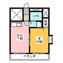 ダイアパレスSTATIONSIDE富士 1DKの間取図画像