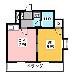 ダイアパレスSTATIONSIDE富士 1DKの間取図画像