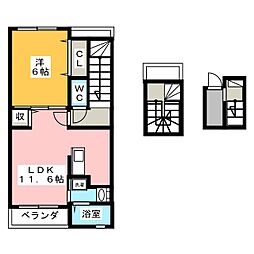 クイーン・ヒルズ 1LDKの間取図画像