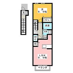 サザンクロス 1LDKの間取図画像