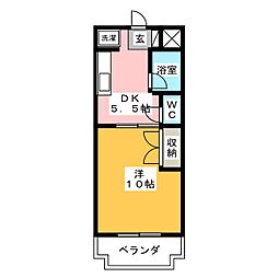 ウィステリア1 1DKの間取図画像