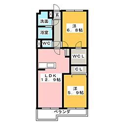 GRANSTORKVillage 2LDKの間取図画像