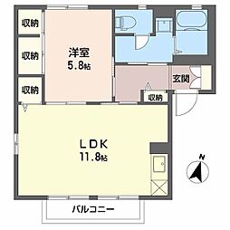 ガーデンハイツA 1LDKの間取図画像