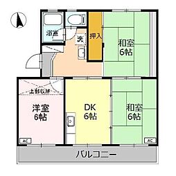 メゾーン久能 3DKの間取図画像
