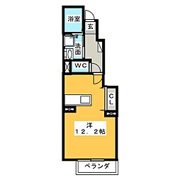 コートヤード3 ワンルームの間取図画像