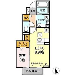 ファミールハイムE 1LDKの間取図画像