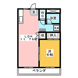 田子浦ベイピア1 1LDKの間取図画像