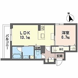 グランメゾン平垣 1LDKの間取図画像