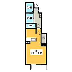 エレガント藤間1 1Kの間取図画像