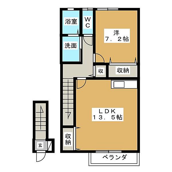 めぞん籠や ｜静岡県富士宮市大岩(賃貸アパート1LDK・2階・55.00㎡)の写真 その2