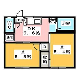 コーポ小泉 2DKの間取図画像
