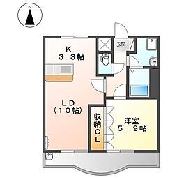 ソレイユルヴォン 1LDKの間取図画像