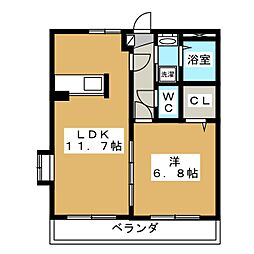 ルーラルシティ 1LDKの間取図画像