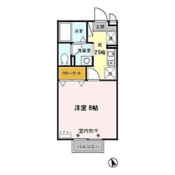 ヴィクトリータカラ 1Kの間取図画像